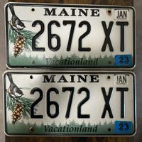 🇺🇸 2x Paar U.S. Autoschild, Maine 2672 XT - ORIGINAL