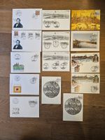 Ersttagsbriefe und Postkarten zum Thema Basel, 14 Stück