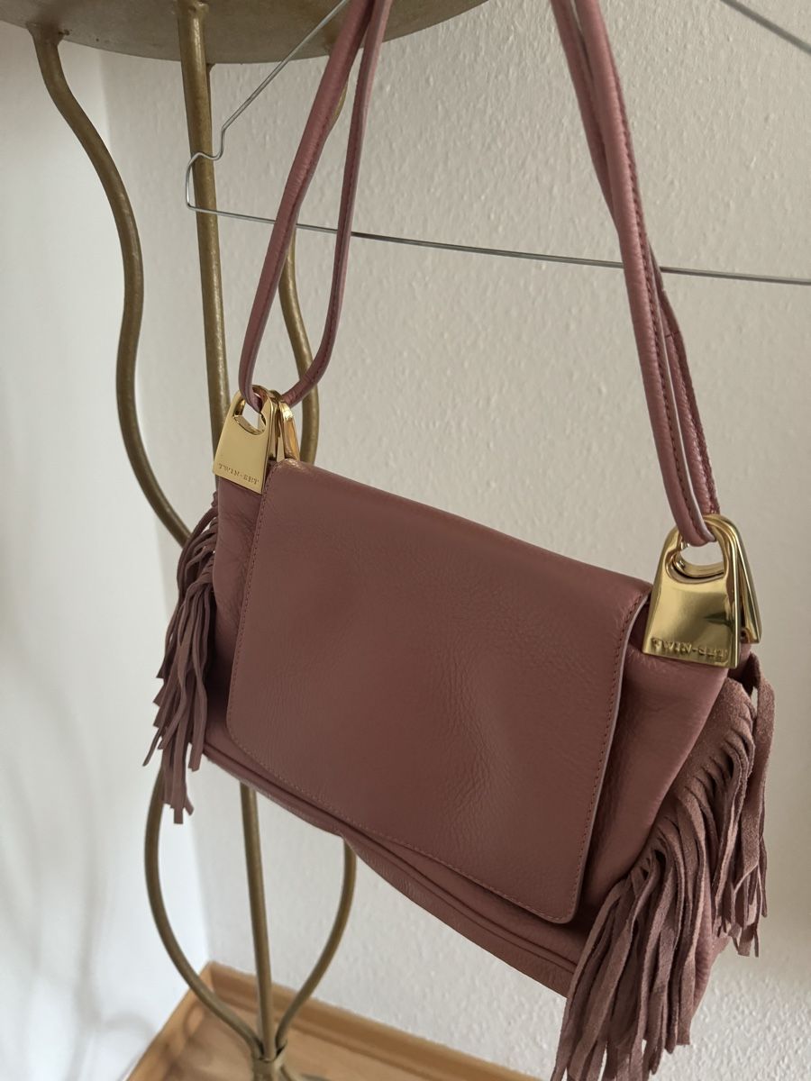 Twinset Borse da donna: Neu TWINSET Leder Tasche mit fransen Rosa – Nuovo e nell'imballaggio originale da Bern venduto da Ninitto 1