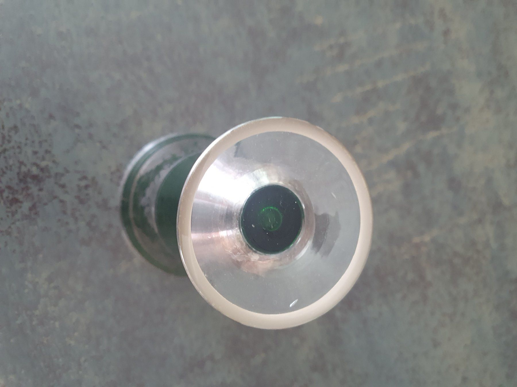 Bicchieri: Kelch Glas gruen mit Silberrand alt Vase 15cm – Usato da Reinach venduto da 3Guggerli 2