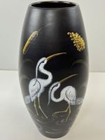 HUG Keramik Blumenvase mit Reiher-Motiv