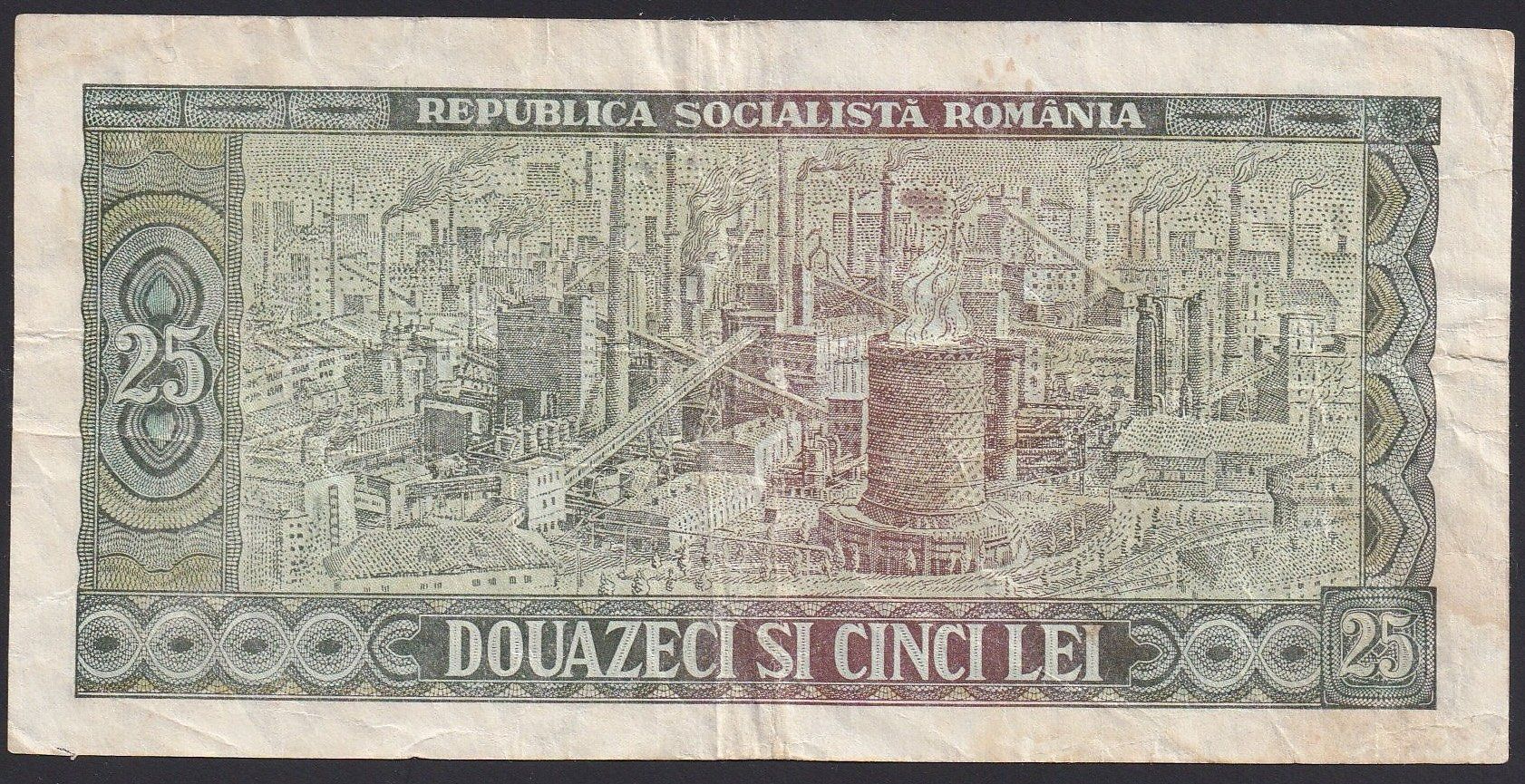 Banconote: Rumänien 25 Lei 1966 – Usato da Brugg AG venduto da banknoten_muesli 1