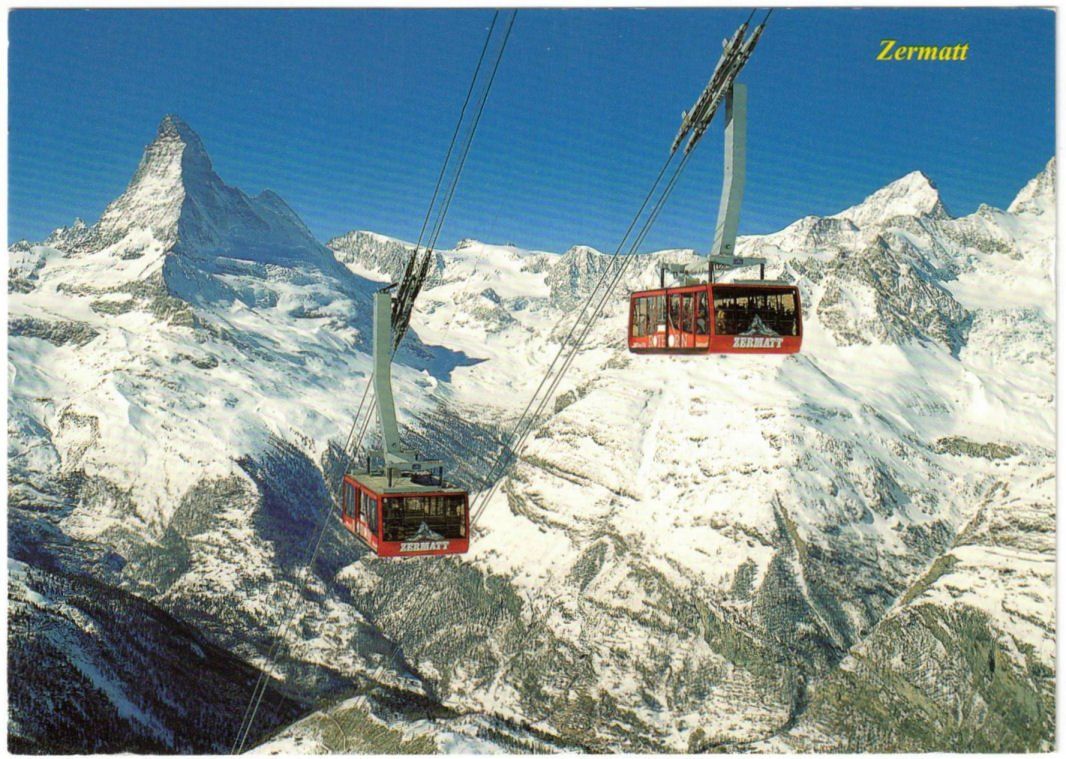 Cartoline postali: Zermatt - Luftseilbahn Rothorn – Usato da Binningen venduto da Mountainrider