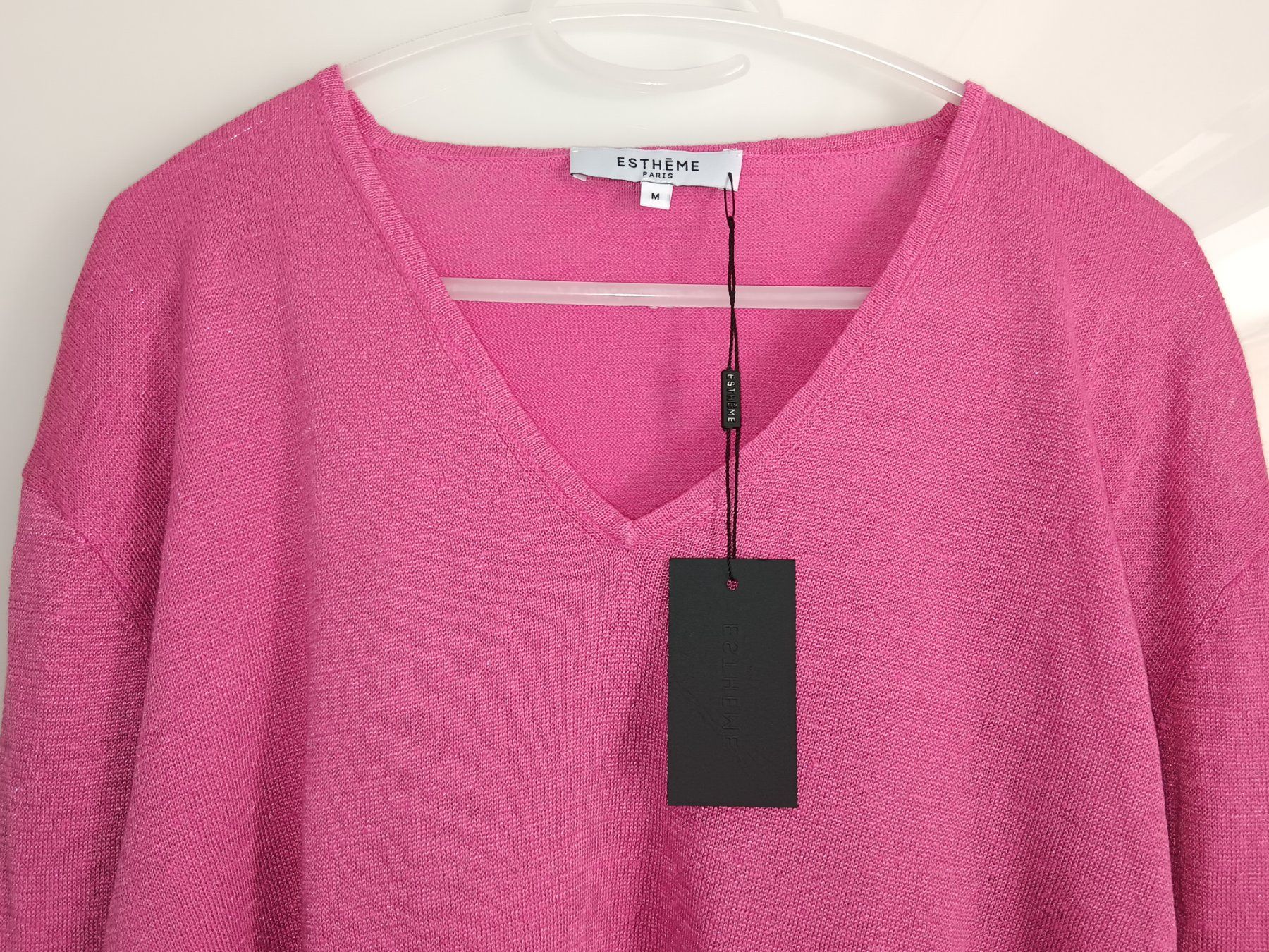 Maglioni & Felpe: ESTHEME PARIS Pull en lin rose taille M neuf – Nuovo e nell'imballaggio originale da Cossonay-Ville venduto da Les_1001_perles 1