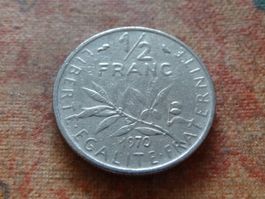 FRANCE  1/2 Franc  1970  (P)