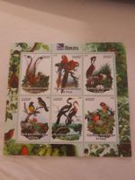 Feuille de timbres oiseaux du Congo - collection!