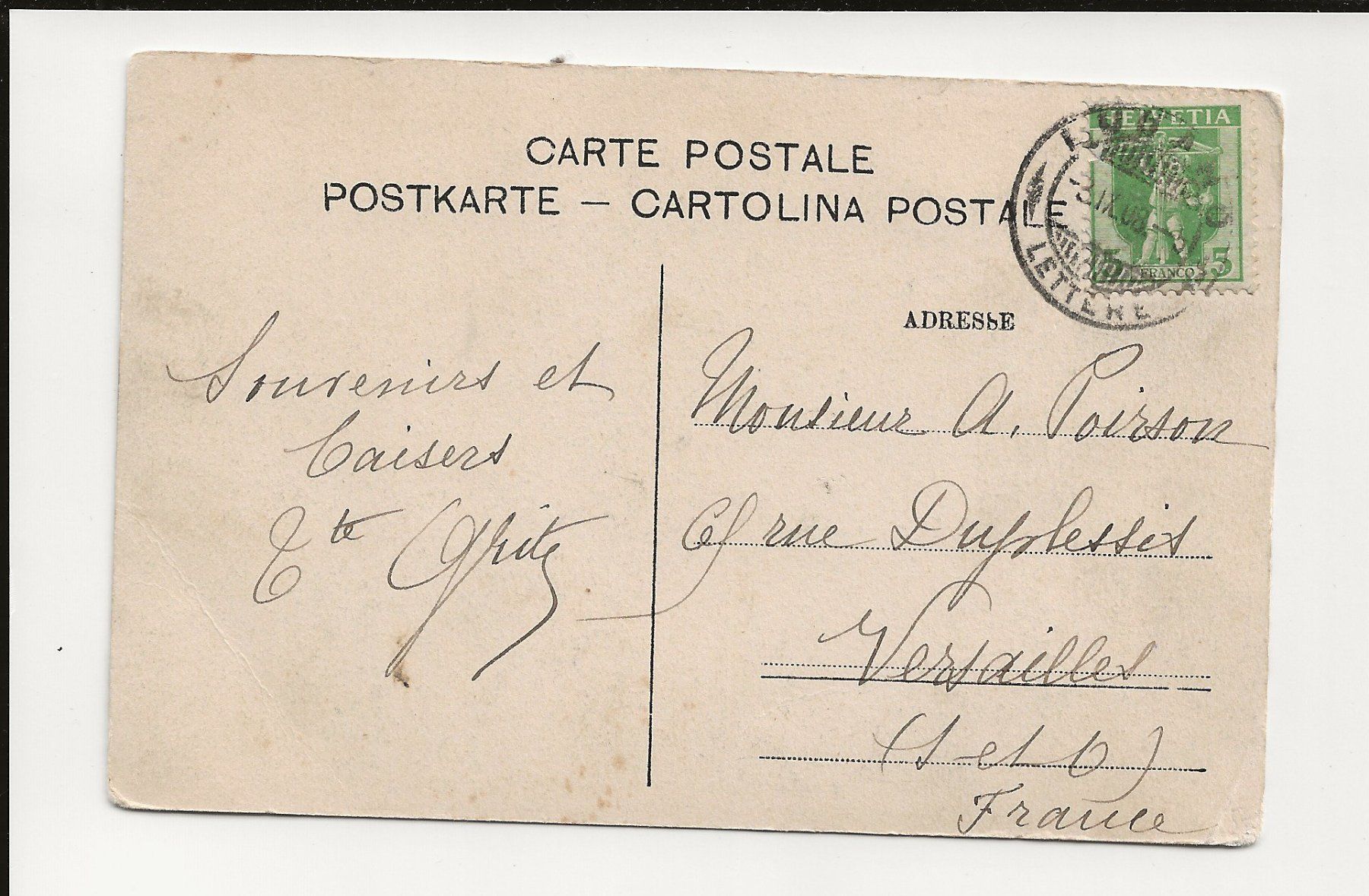 Cartoline postali: AK 1908 Gotthardbahn Tunnel-Eingang bei Göschenen – Usato da Greifensee venduto da 315WDO 1