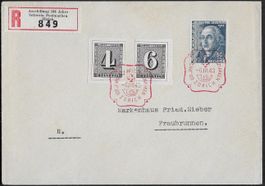 1943 Brief ZH Block Ausschnitte W12-13 +J104 Sonder-o ab 1.-