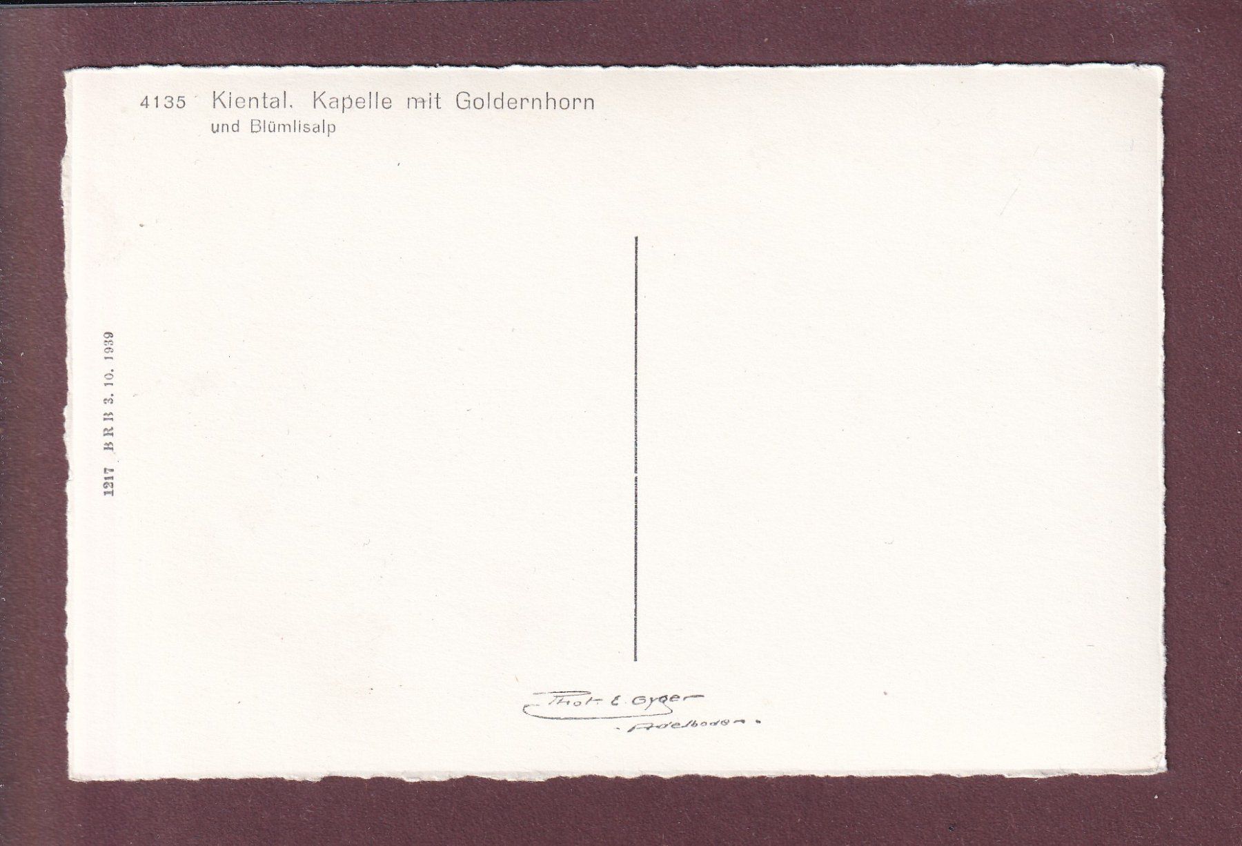Cartoline postali: KIENTAL - Kapelle - Goldernhorn – Usato da Pully venduto da nicecards 1