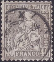 Sitzende Nr.42 (weisses Papier) von BEX 1882, Kat: 220.-
