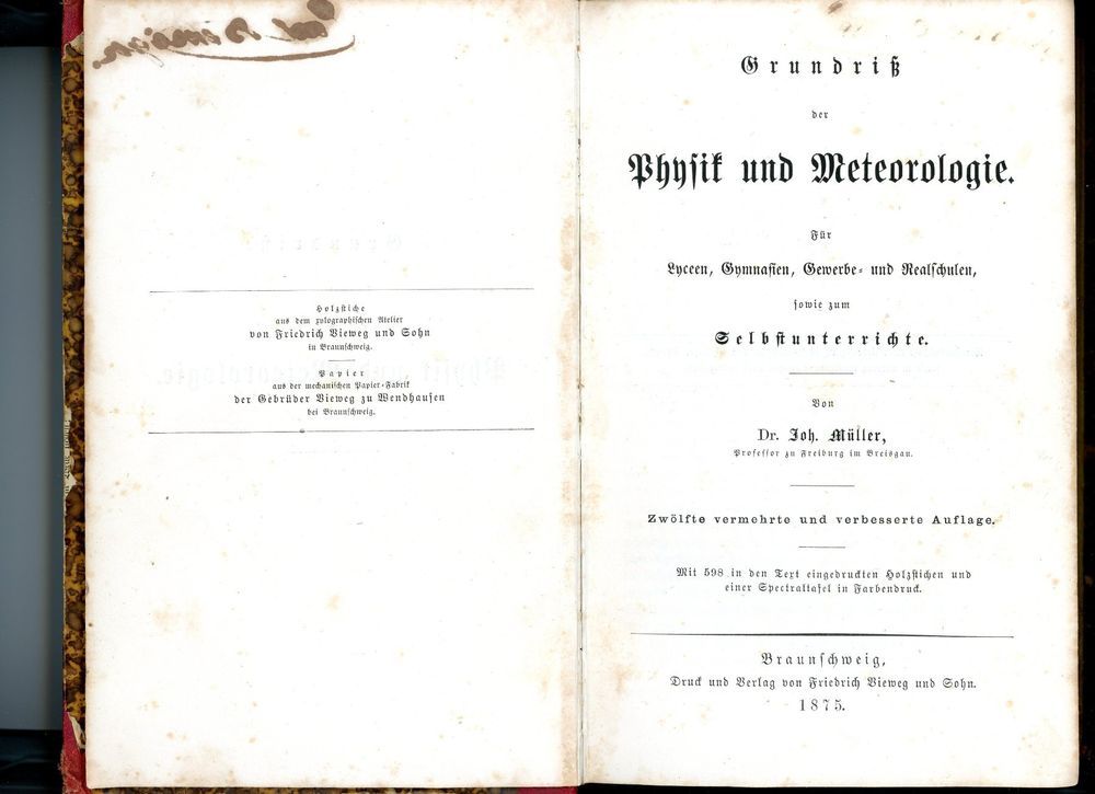 Physik Und Meteorologie, 1875, Grundriss | Kaufen Auf Ricardo