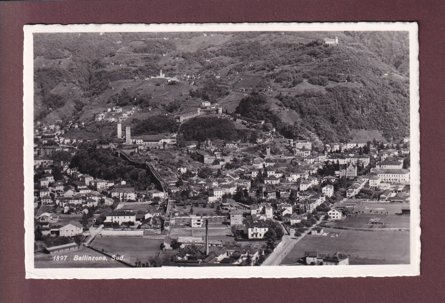 Cartoline postali: BELLINZONA SUD - 1955 – Usato da Pully venduto da nicecards