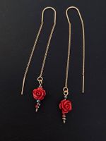 Boucles d’oreilles rose rouge 🌹