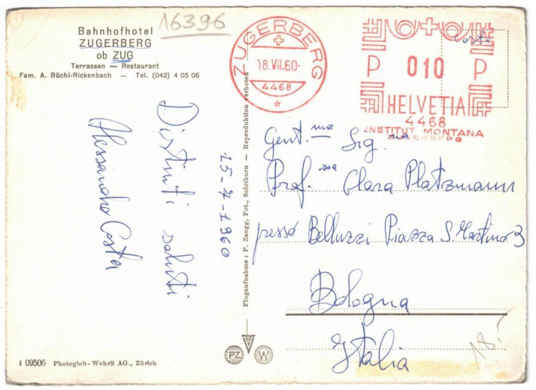 Cartoline postali: Zug - Standseilbahn Zugerberg Bergstation – Usato da Binningen venduto da Mountainrider 1