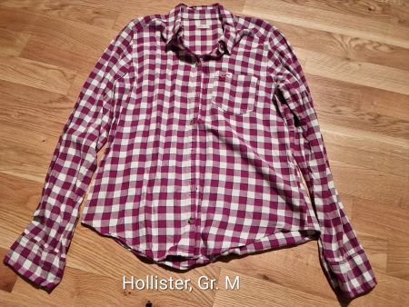 Bluse von Hollister, pink/weiss kariert, Gr. M