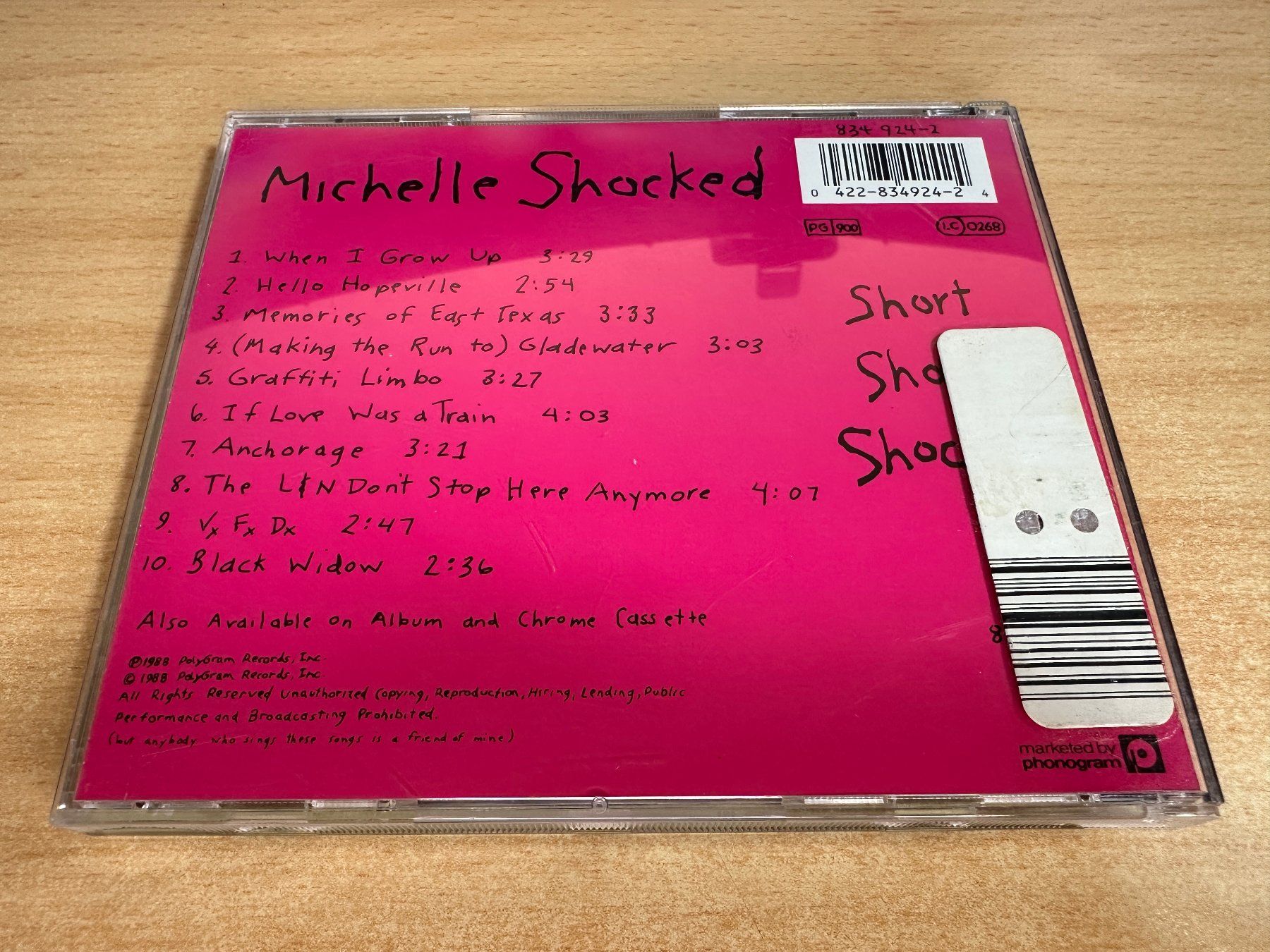 CD: P9 Michelle Shocked – Short Sharp Shocked – Usato da Rikon im Tösstal venduto da Alpenmutz 1