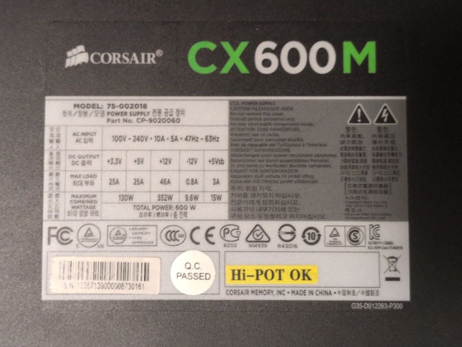 Corsair Elektronikbauteil: Corsair ATX CX600M – Gebraucht aus Pully von max_t56z 3