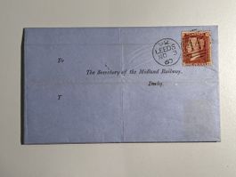 Grossbritannien 1860, One Penny Red Umschlag, Top Rarität!