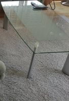 Glastisch 130 x Breite 55-70, Höhe 45cm
