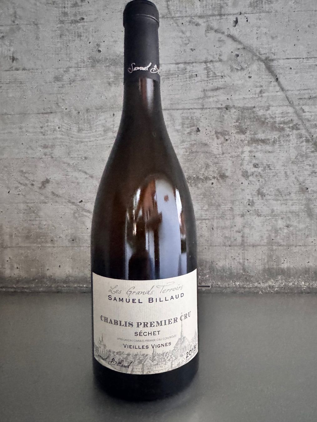 Vino: SAMUEL BILLAUD CHABLIS 1ER CRU SECHET 2015 VIEILLES VIGNES – Nuovo e nell'imballaggio originale da Sion venduto da carzou