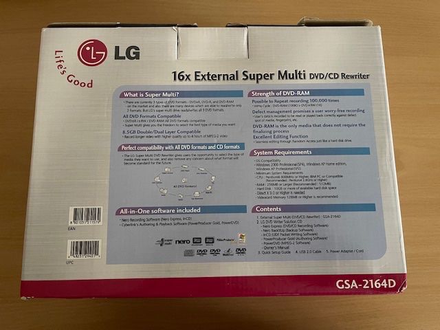 LG PC: LG 16x External Super Multi DVD/CD Rewriter – Usato da Aesch ZH venduto da niro007 2