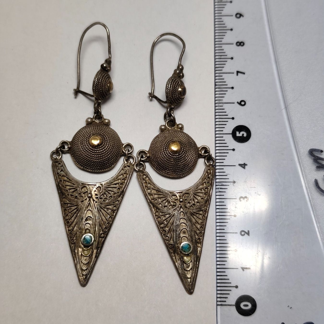 Orecchini pendenti & Orecchini a lobo: Vintage Ethno Silber-Ohrhänger Türkis,  A1 – Usato da Châtelaine venduto da Tropic.Watch2 4