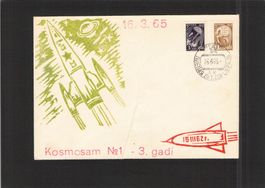 Raketenpost 16.3.1965  , Kosmosam Nr. 1 - 3.gadi