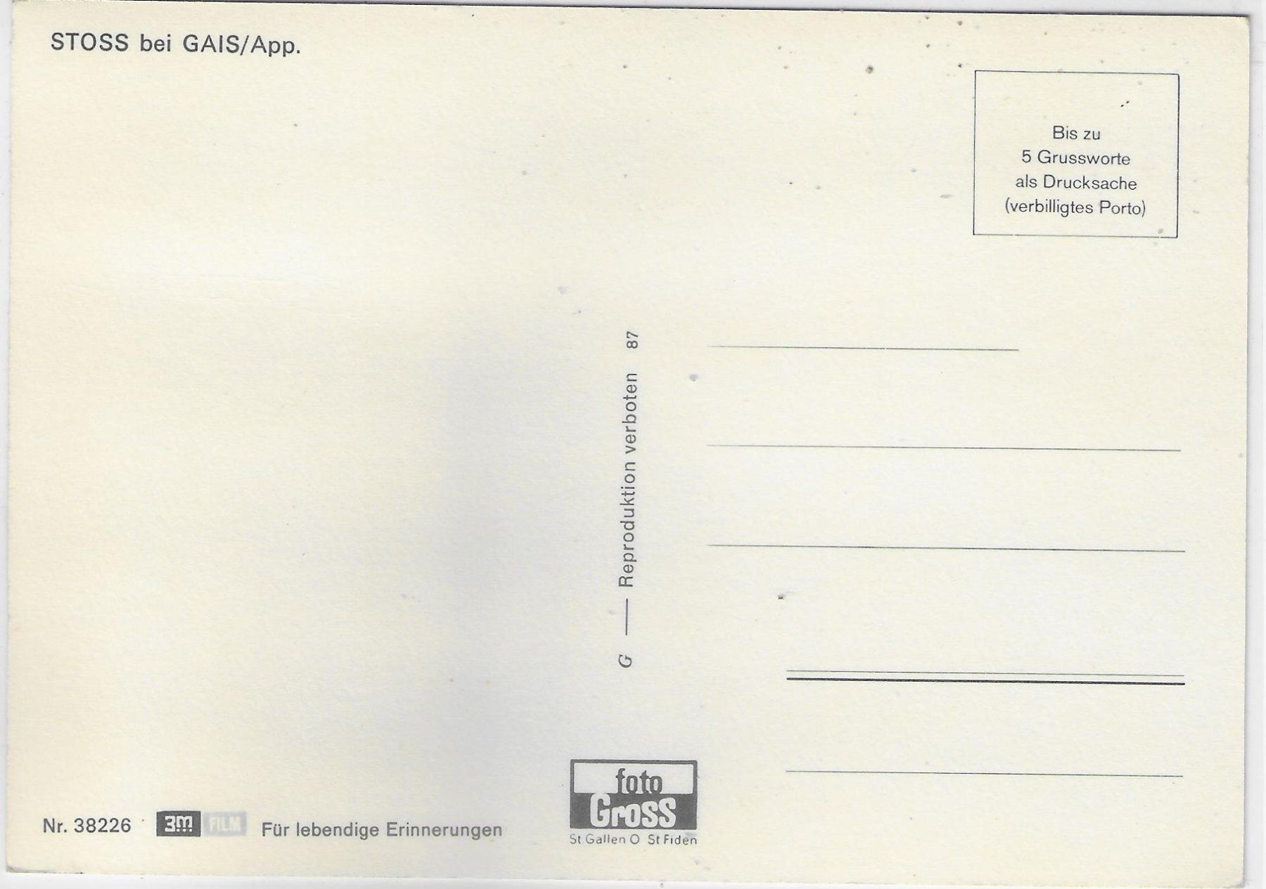 Cartes postales: Stoos bei Gais - Bahn – Défectueux à Ettingen par Kartenplanet 1