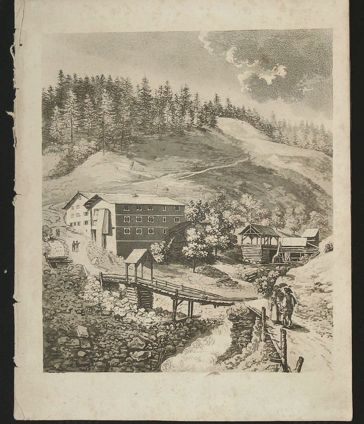 Gravures: Fideris Bad Neujahrsblatt 1818 mit Ansicht – D'occasion à Rafz par Helvet32