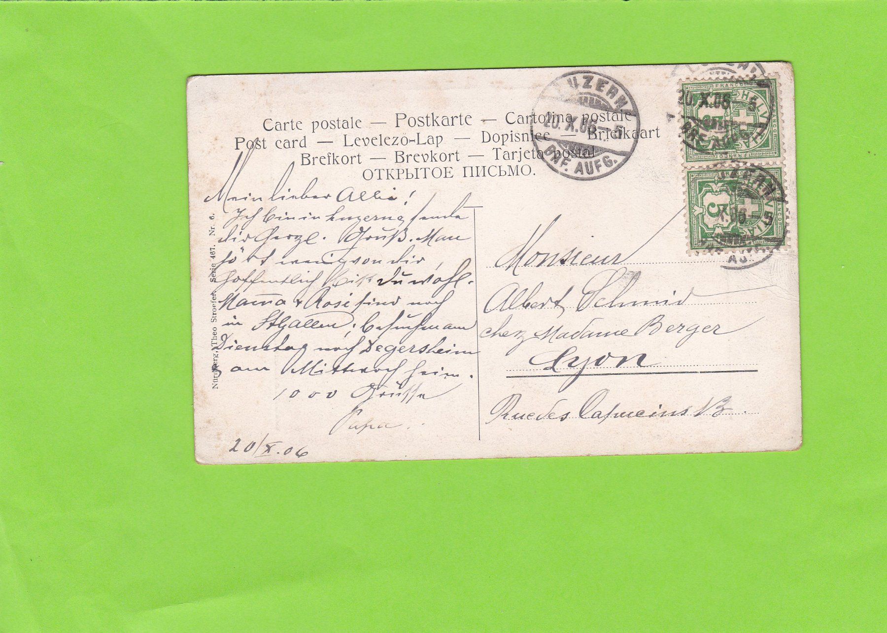 Ansichtskarten: Tell--1906 – Gebraucht aus St. Peterzell von neckertal 1