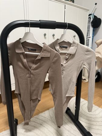 Zara Body, Rippstrick, beige und braun, Gr. XS/S, neu!