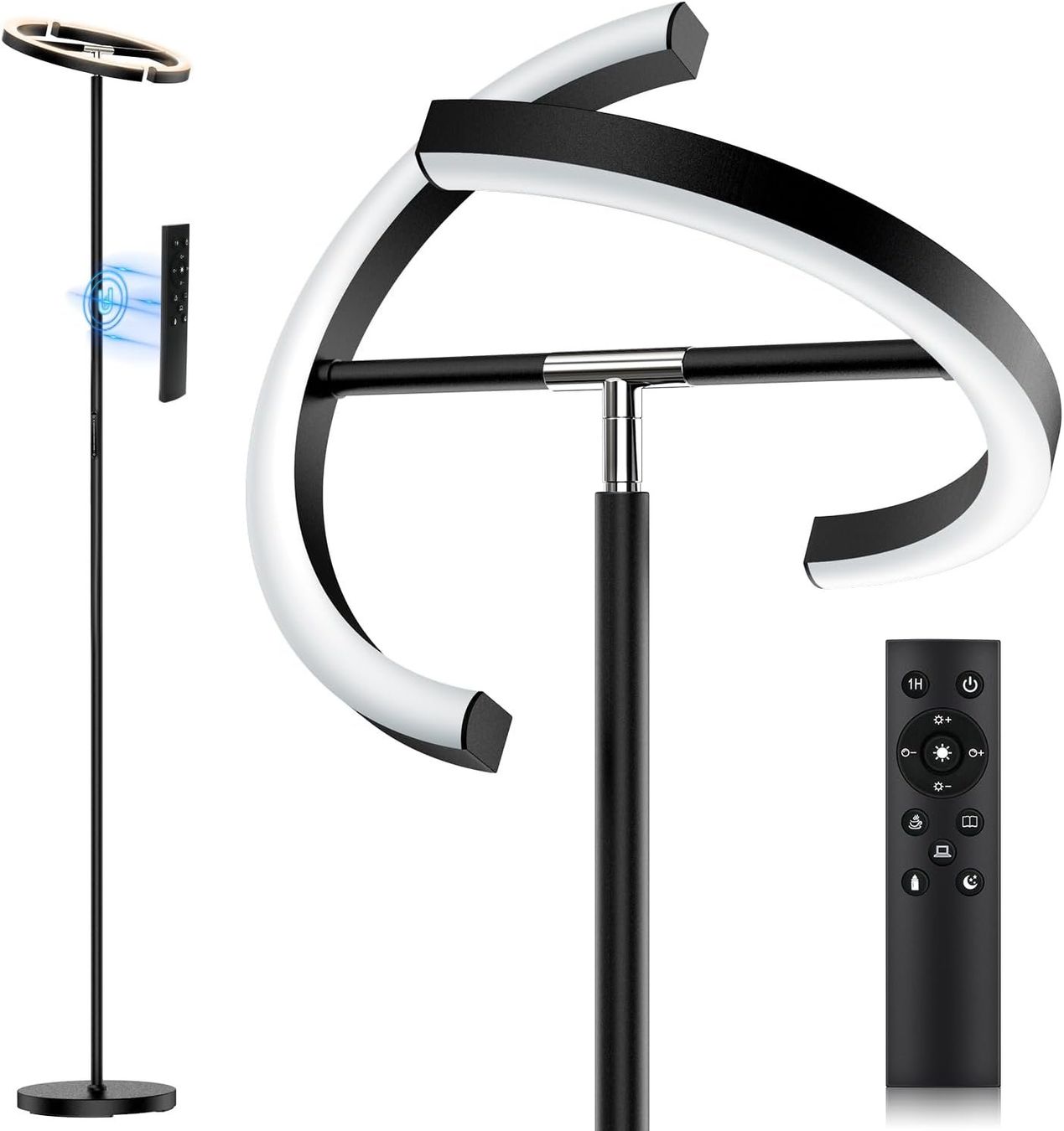 Lampade: LED Stehlampe Wohnzimmer Dimmbar 22W 1300LM Deckenfluter – Nuovo e nell'imballaggio originale da Hundwil venduto da Mr.Wong