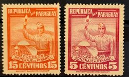 Paraguay 1948 Homenaje al Pynandi 5 & 15 Céntimos 2 MLH