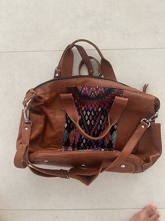 Nina & Co Handmade Leather Duffle Bag from Guatemala