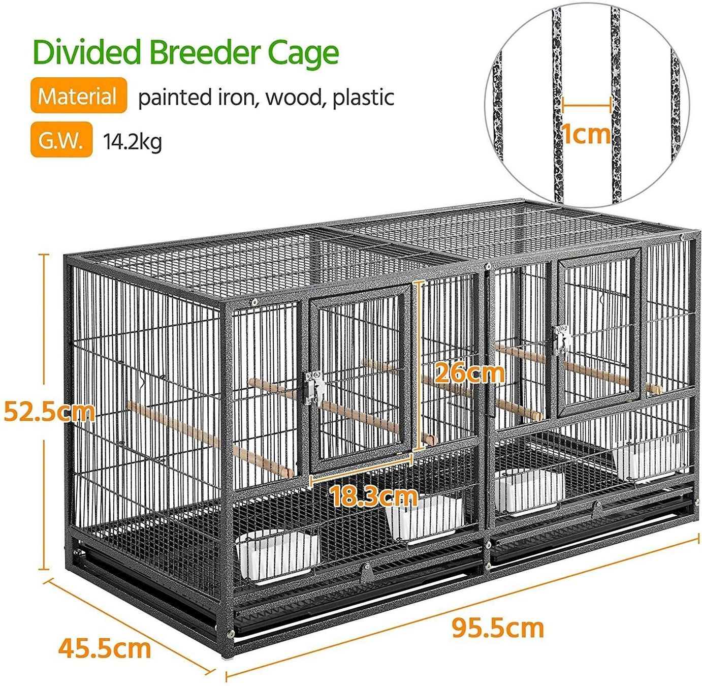 Vogelhäuser: Vogelkäfig Doppelkäfig Schwarz – Neu und originalverpackt aus Bottighofen von zaap 1