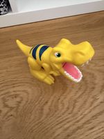 Spielzeug Dinosaurier gelb blau Kunststoff guter Zustand