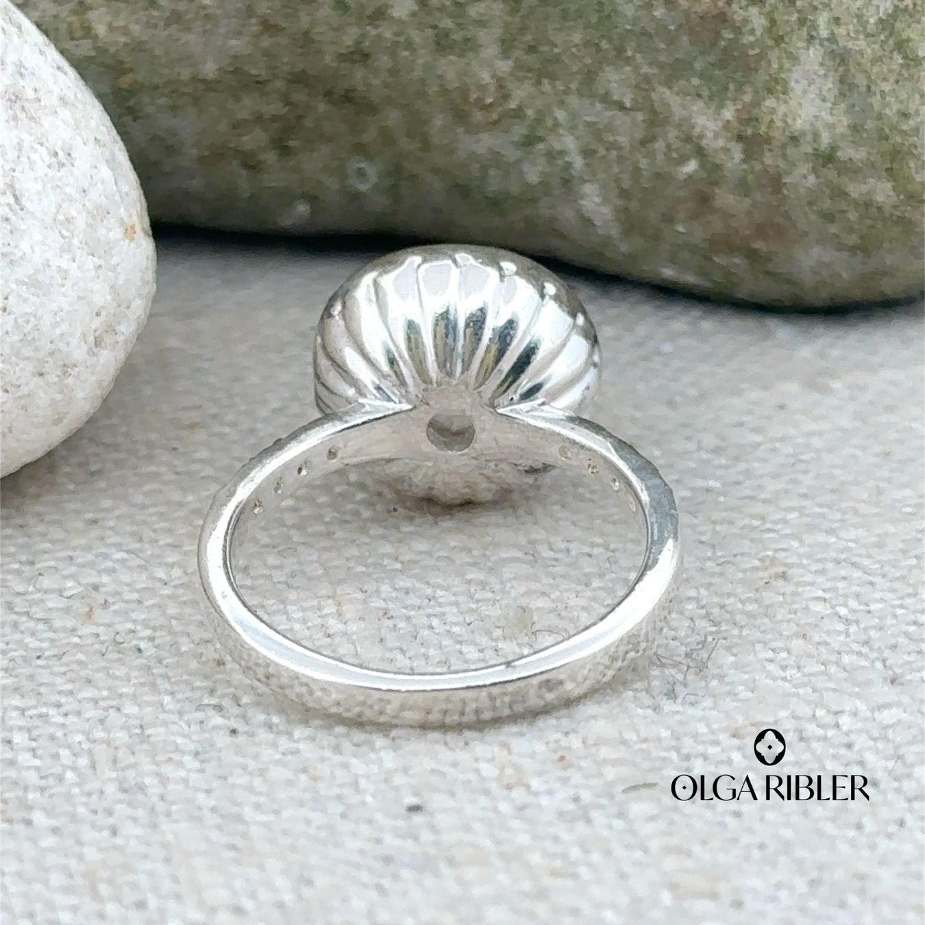 Olga Ribler Anelli: Silber Ring 925 mit Mondstein Diamanten Grösse 52 – Nuovo (secondo la descrizione) da Luzern venduto da Schmuckoutlet 3
