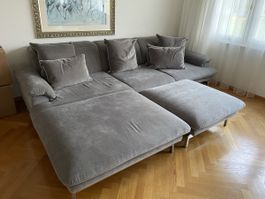 Ecksofa JOOP grau mit Hocker sehr guter Zustand