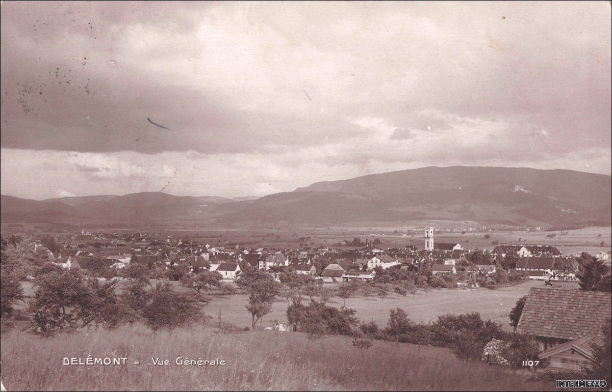 Ansichtskarten: Delémont // Vue générale 1912 – Gebraucht aus Basel von intermezzo12