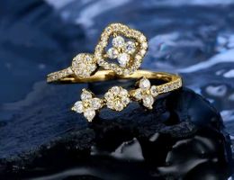 Bague plaquée avec diamants de moissanite certifiés GRA