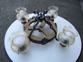 Westernlampe Deckenlampe Wagenrad Design
