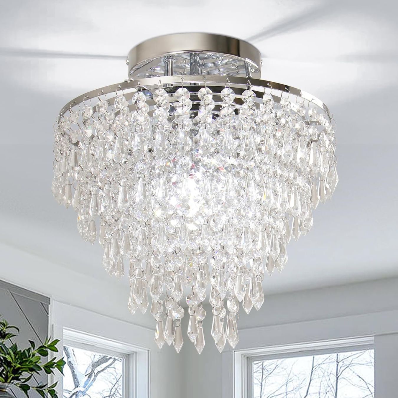 Lampadari & plafoniere: Kristall Deckenlampe Silber Deckenleuchte Kronleuchter NEU – Nuovo e nell'imballaggio originale da Wittenbach venduto da VELARO