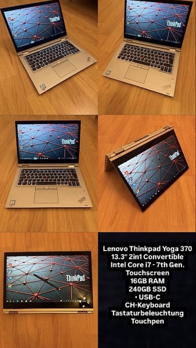 Lenovo Notebook: Lenovo Thinkpad Yoga 370 Laptop Noteb Tablet 2in1 Notebook – Usato da Luzern venduto da JJCoolJ 7