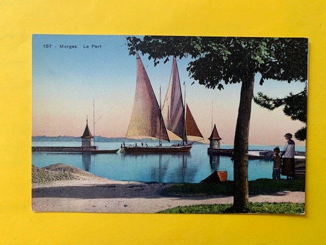Cartoline postali: Morges le port barque vaudoise – Usato da St-Prex venduto da Epicard