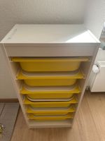 Trofast weiss mit 6 gelben Einsätzen gebraucht