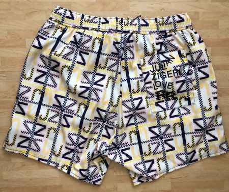 Wie neu: Julian Zigerli Badeshorts, Badehose, weiss, gelb, M