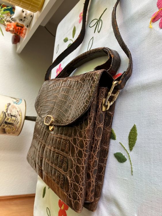 Rarität Echte Leder Tasche mit IRV Siegel Vintage TOP