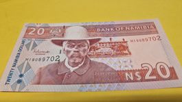 Namibia 20 Dollar Banknote, H19089702, Sammlerstück, Top!