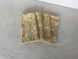 4 Serviettes 47x47 blockprint artisinales d'inde 100% coton