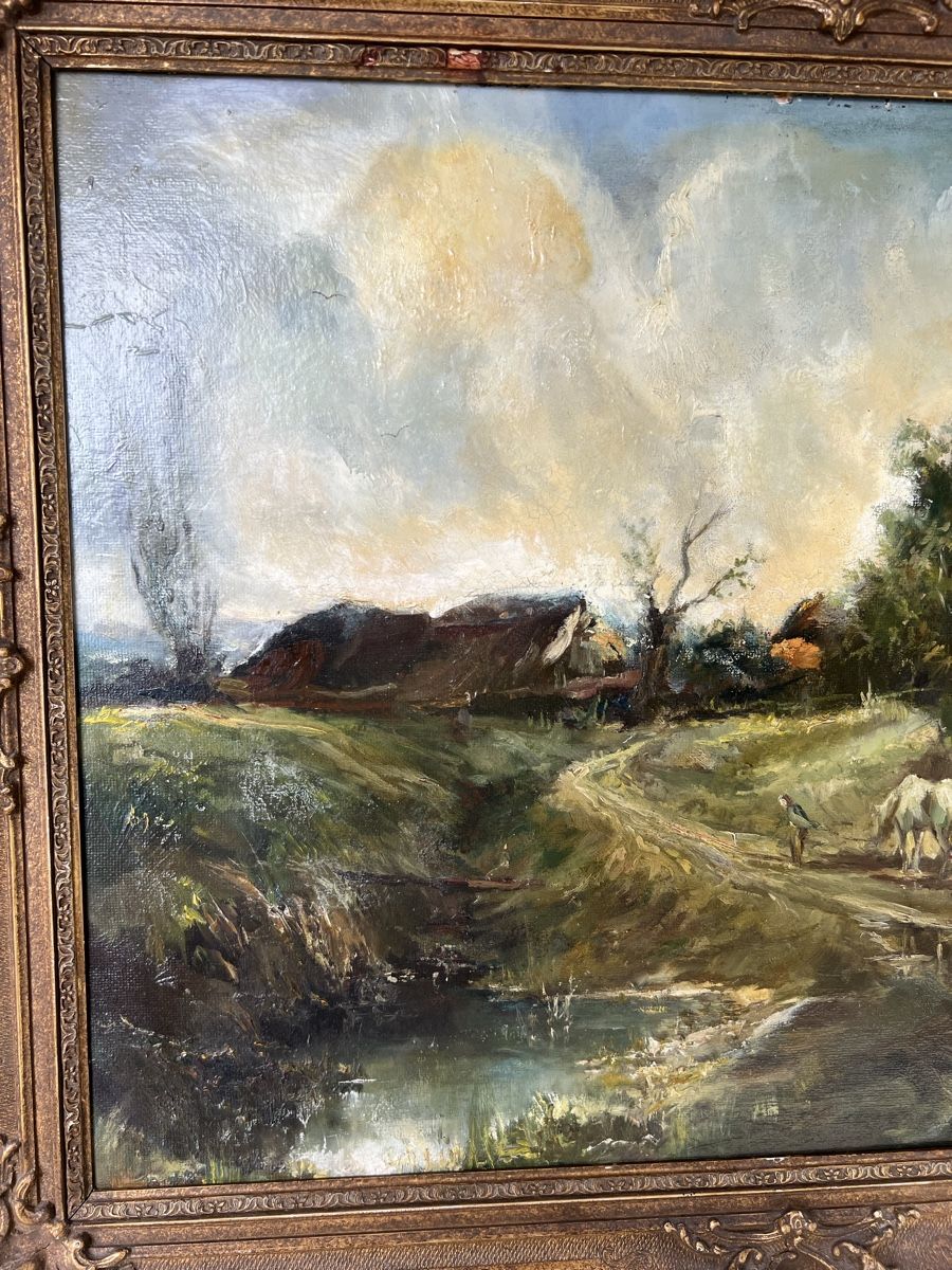 Tableaux: Landschaft mit Bauer Gemälde sign Marti Mooser – D'occasion à Hombrechtikon par vespa1954 1